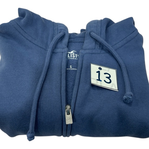 Small Hollister Blue Zip-Up Hoodie - Picture 4 of 6